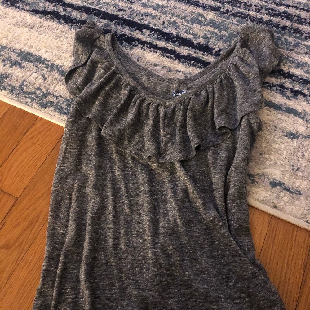 Ruffle gray shirt